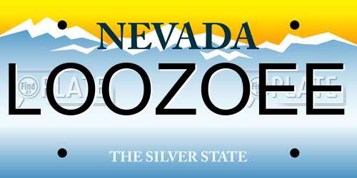 LOOZOEE Nevada License Plate