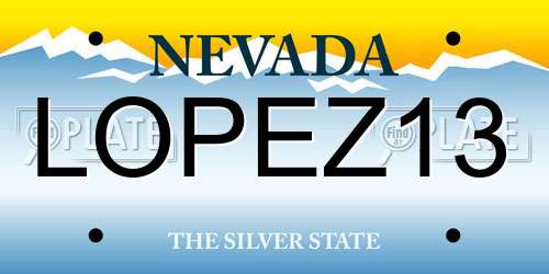 LOPEZ13 Nevada License Plate