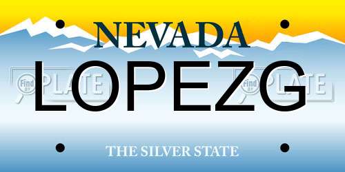 LOPEZG Nevada License Plate