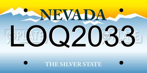 LOQ2033 Nevada License Plate