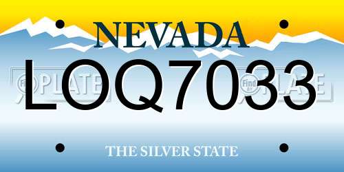 LOQ7033 Nevada License Plate