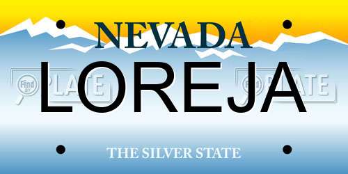 LOREJA Nevada License Plate