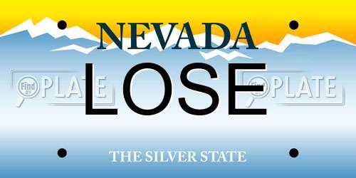 LOSE Nevada License Plate