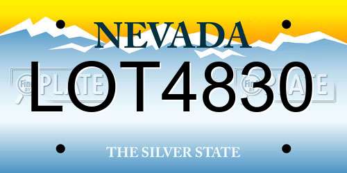 LOT4830 Nevada License Plate
