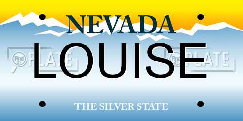 LOUISE Nevada License Plate