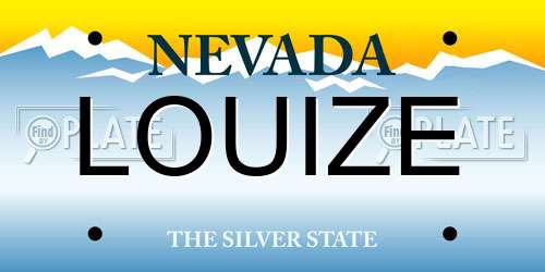 LOUIZE Nevada License Plate