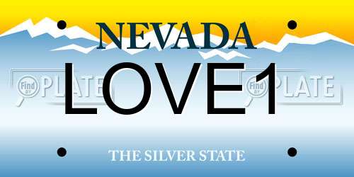 LOVE1 Nevada License Plate