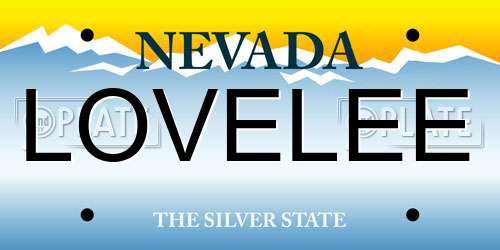 LOVELEE Nevada License Plate