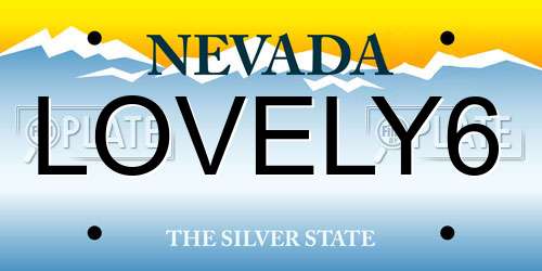 LOVELY6 Nevada License Plate
