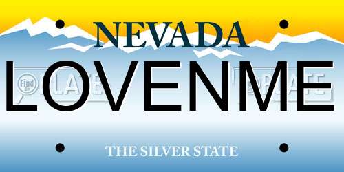 LOVENME Nevada License Plate
