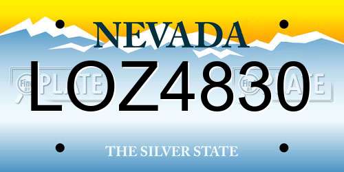 LOZ4830 Nevada License Plate