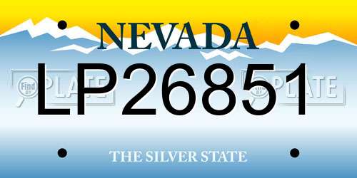 LP26851 Nevada License Plate