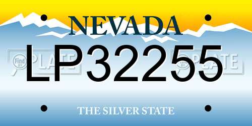 LP32255 Nevada License Plate