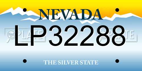 LP32288 Nevada License Plate