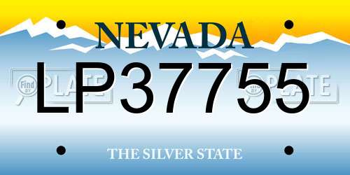LP37755 Nevada License Plate