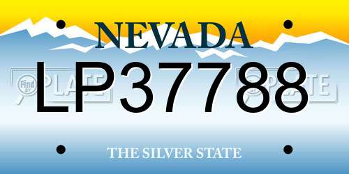 LP37788 Nevada License Plate
