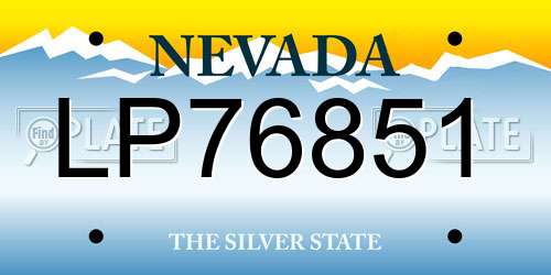 LP76851 Nevada License Plate