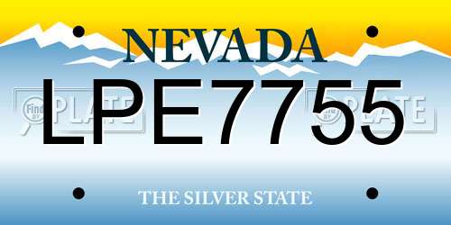 LPE7755 Nevada License Plate