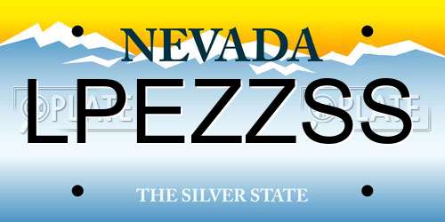 LPEZZSS Nevada License Plate
