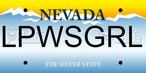 LPWSGRL Nevada License Plate