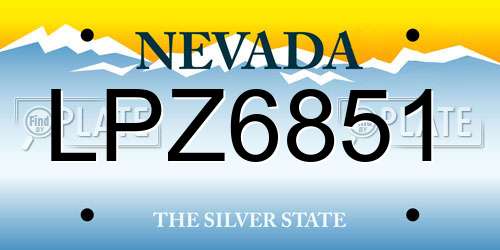LPZ6851 Nevada License Plate