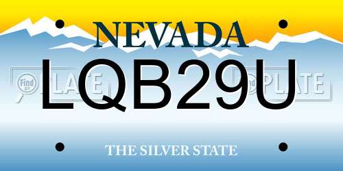LQB29U Nevada License Plate