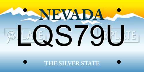 LQS79U Nevada License Plate