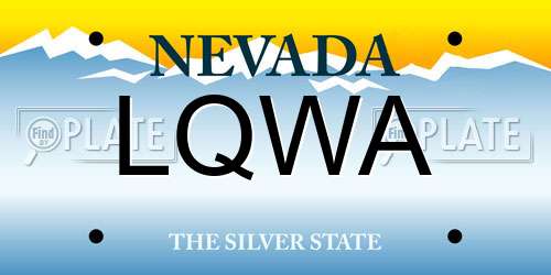 LQWA Nevada License Plate