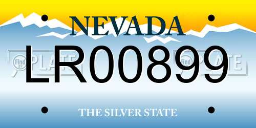 LR00899 Nevada License Plate