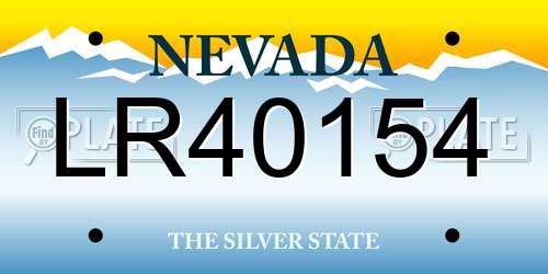 LR40154 Nevada License Plate