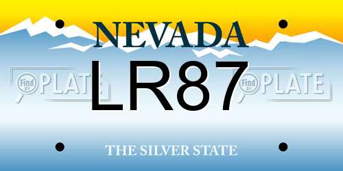 LR87 Nevada License Plate