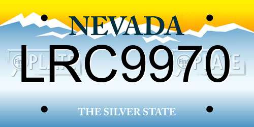 LRC9970 Nevada License Plate