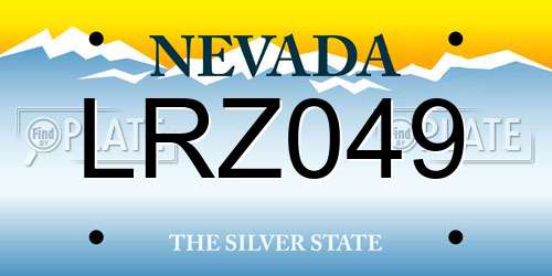 LRZ049 Nevada License Plate