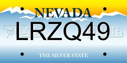 LRZQ49 Nevada License Plate
