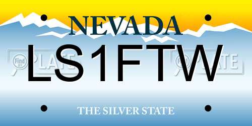 LS1FTW Nevada License Plate
