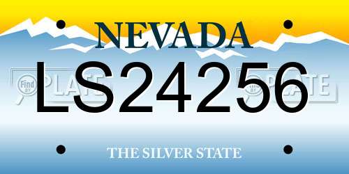 LS24256 Nevada License Plate
