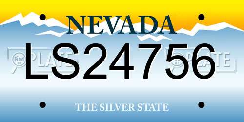 LS24756 Nevada License Plate