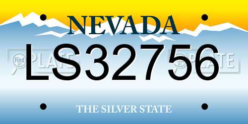 LS32756 Nevada License Plate