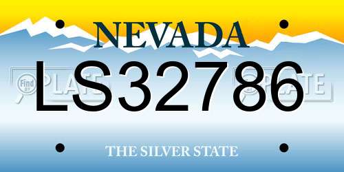 LS32786 Nevada License Plate