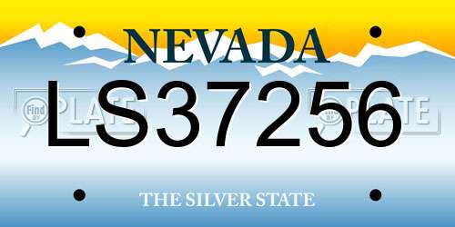 LS37256 Nevada License Plate