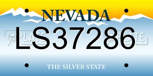 LS37286 Nevada License Plate