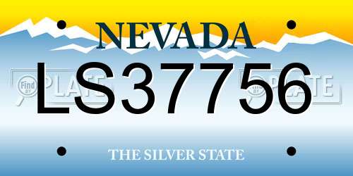 LS37756 Nevada License Plate