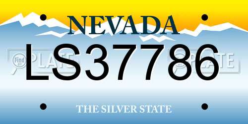 LS37786 Nevada License Plate