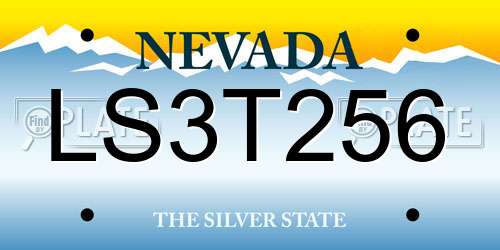 LS3T256 Nevada License Plate