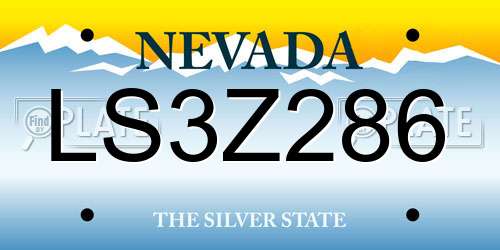 LS3Z286 Nevada License Plate
