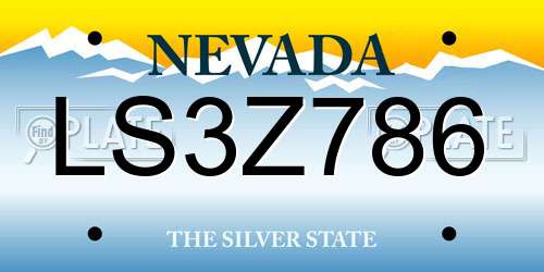 LS3Z786 Nevada License Plate