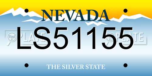 LS51155 Nevada License Plate