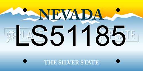 LS51185 Nevada License Plate