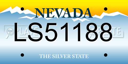LS51188 Nevada License Plate