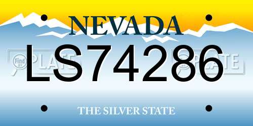 LS74286 Nevada License Plate
